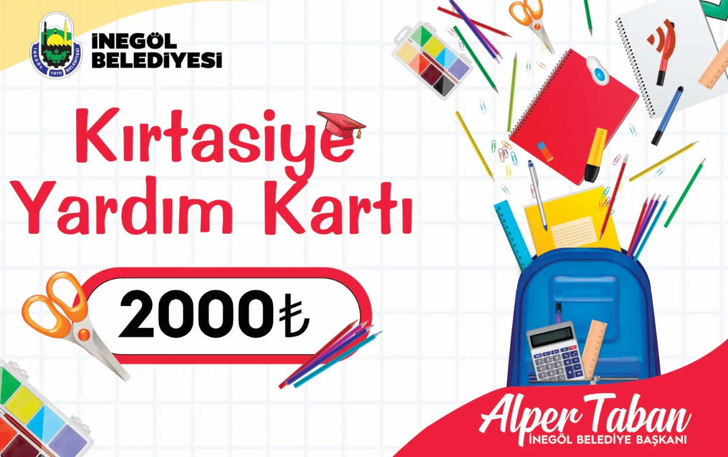 İnegöl Belediyesi’nden 1650 Öğrenciye 3.3 Milyon TL’lik Kırtasiye Desteği